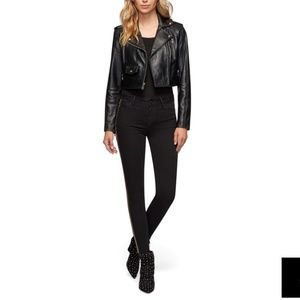 Sam Edelman Crop Leather Moto Jacket